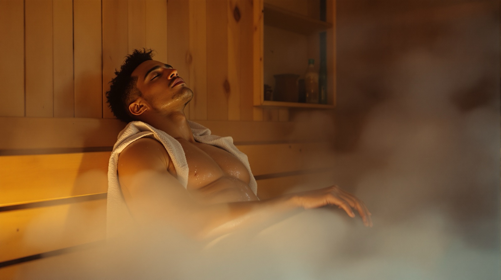Método de recuperación deportiva con calor de sauna